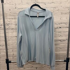 Torrid Sky Blue V-Neck Blouse